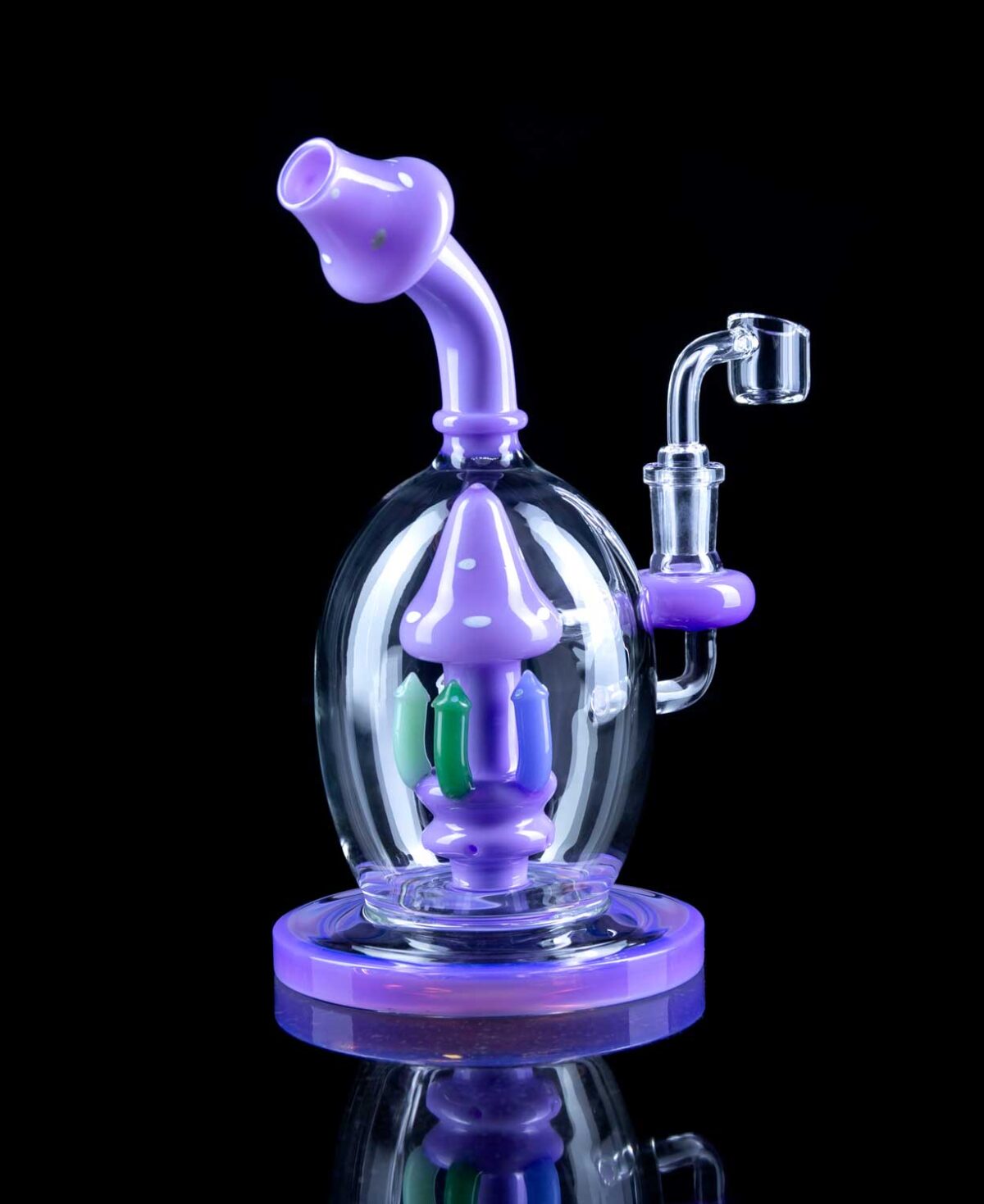purple rig with glass mushroom detailing
