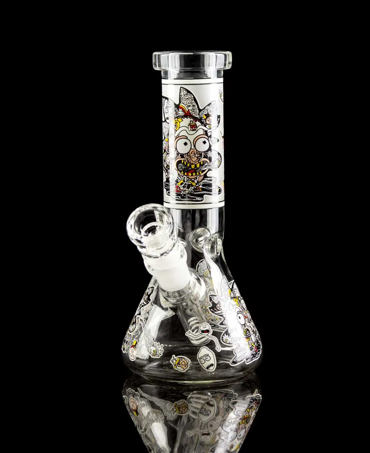 rick and morty bong with trippy rick design