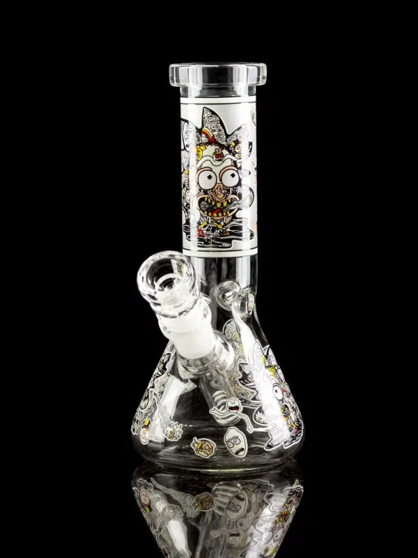 rick and morty bong with trippy rick design