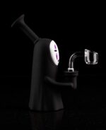 silicone mini dab rig featuring no face with thick quartz banger