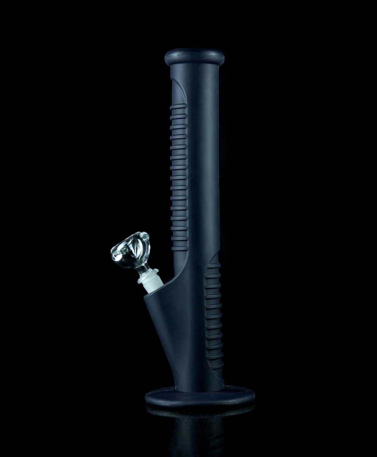 black silicone bong with round bong bowl