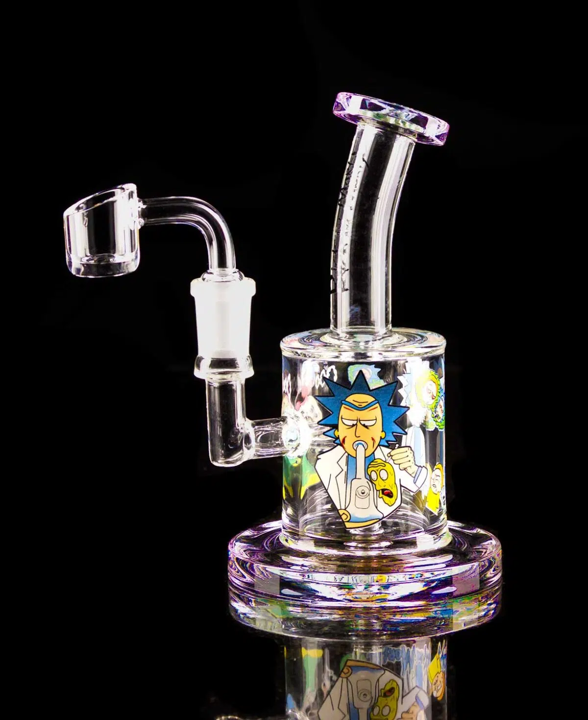 rick and morty rig with design of rick taking a dab