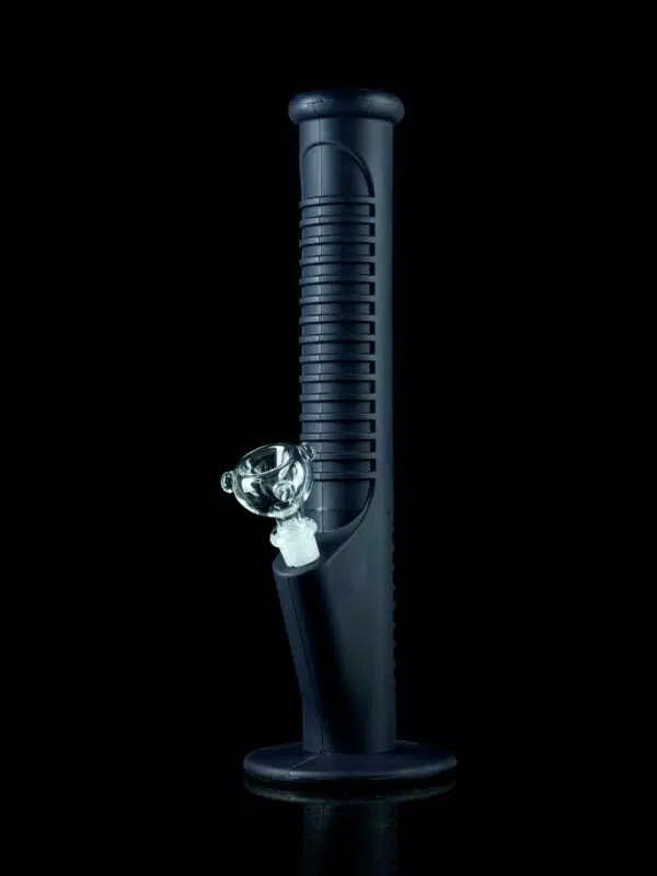 silicone black bong with ribbed texture