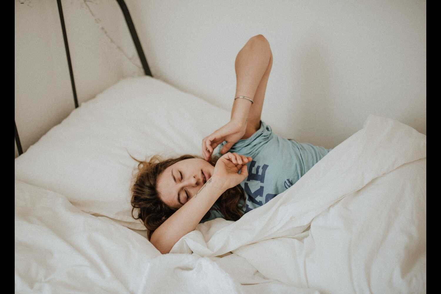 woman waking up from sleep