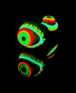 glow in the dark glass pipes with high eyes design glowing