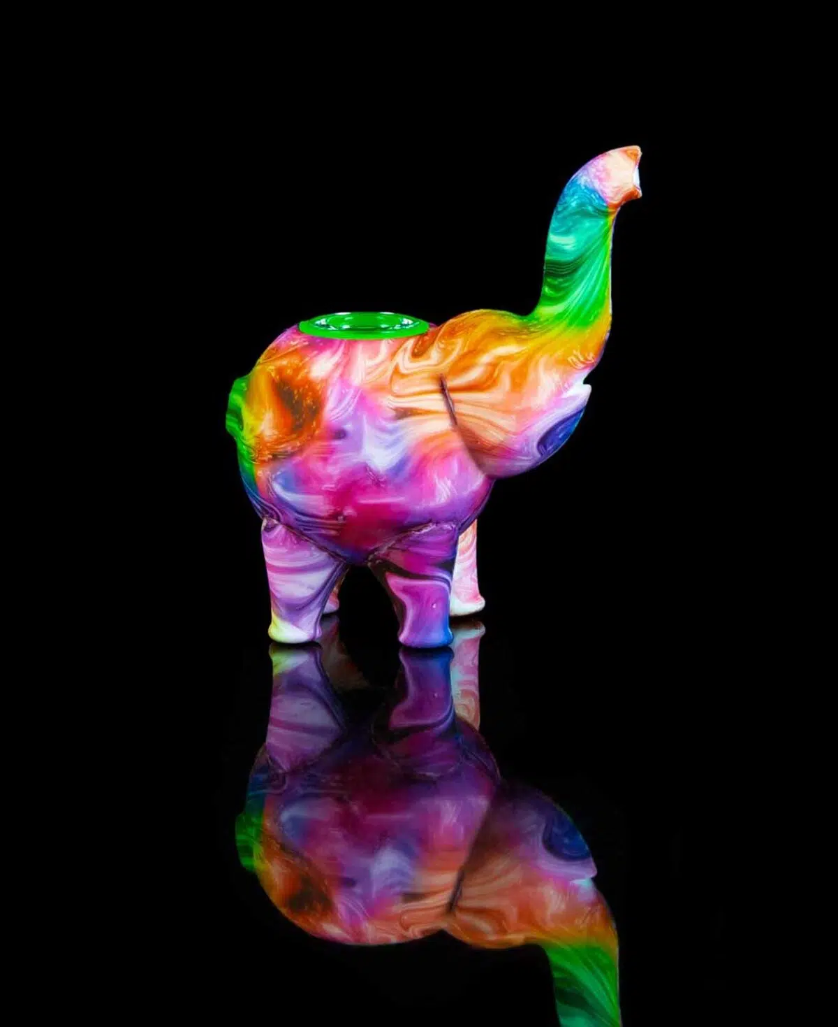 pink elephant pipe with paint pattern