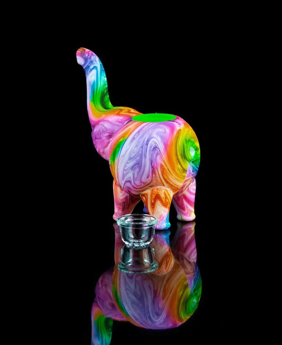 silicone elephant pipe with glass bowl