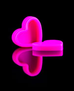 heart dab containers in pink