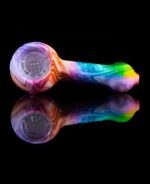 silicone pipe with glass bowl in colorful paint print