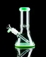 7mm glass bong with green colored accents