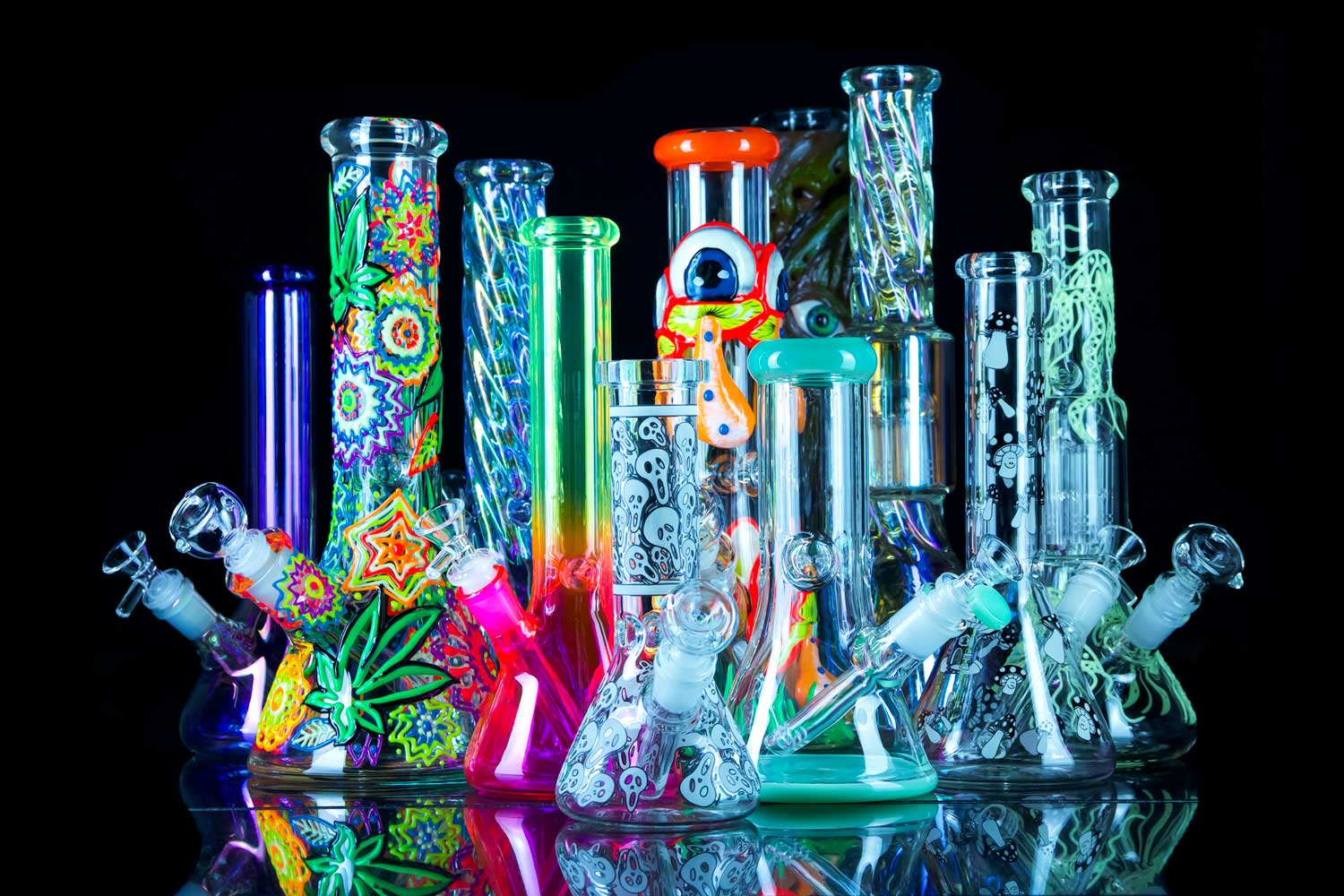 ice bongs for sale on black table