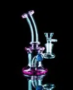 pink mini bong with marble and funnel bowl