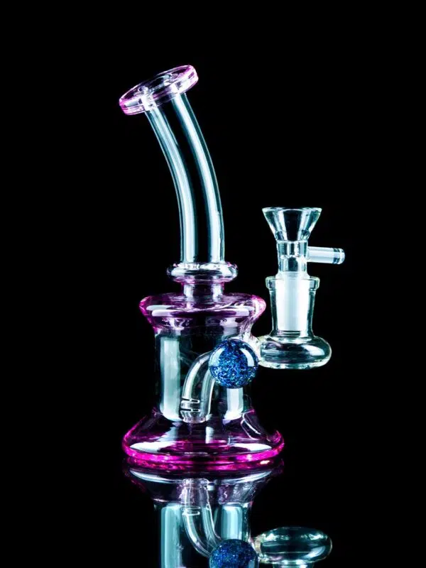 pink mini bong with marble and funnel bowl