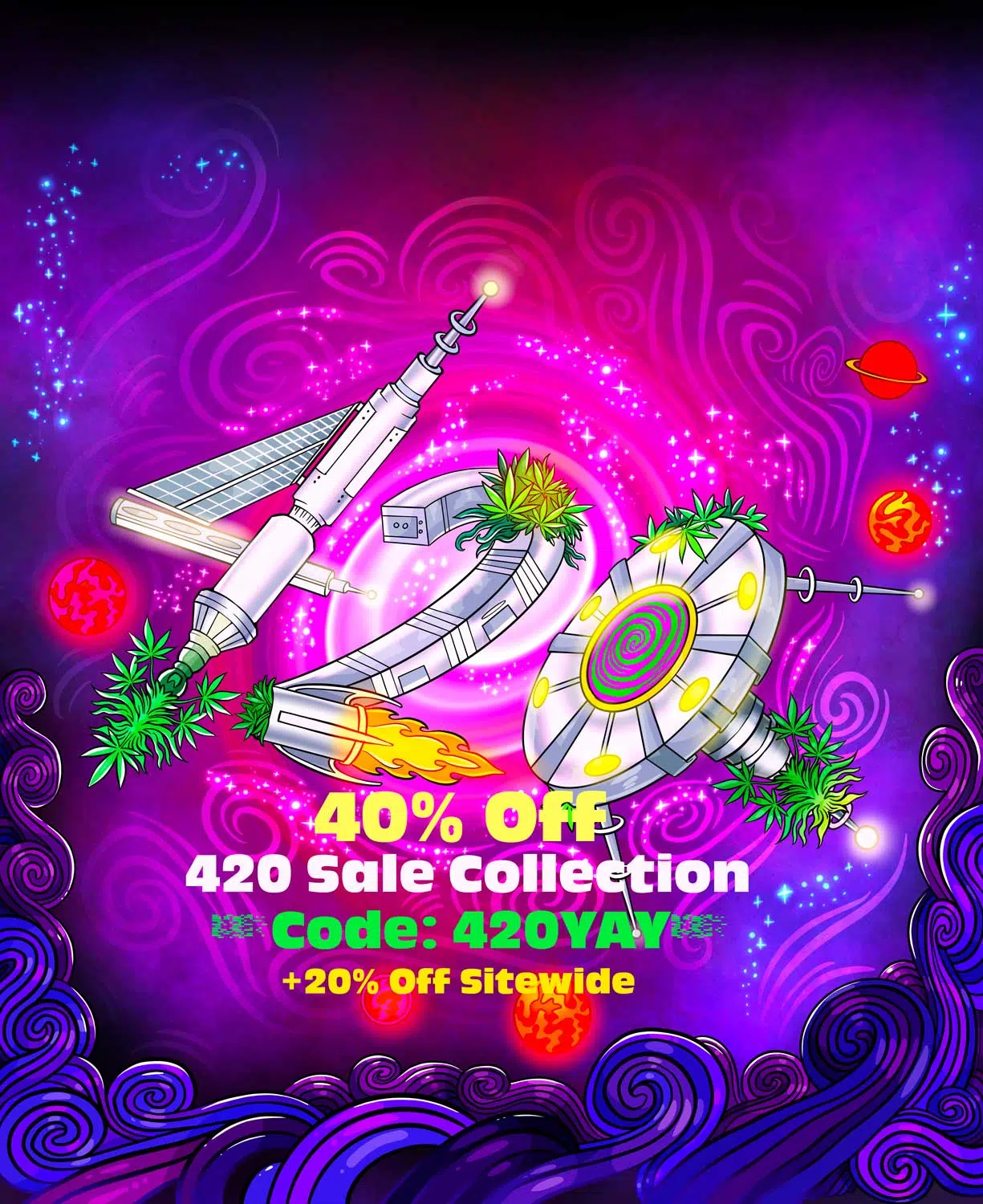 420 sale galaxy design with space station and planets mobile
