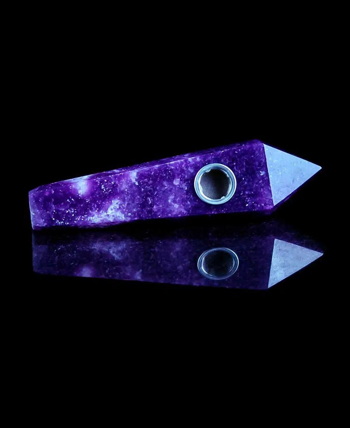 amethyst pipe with stainless steel bowl