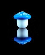mushroom dab container with blue cap and white body