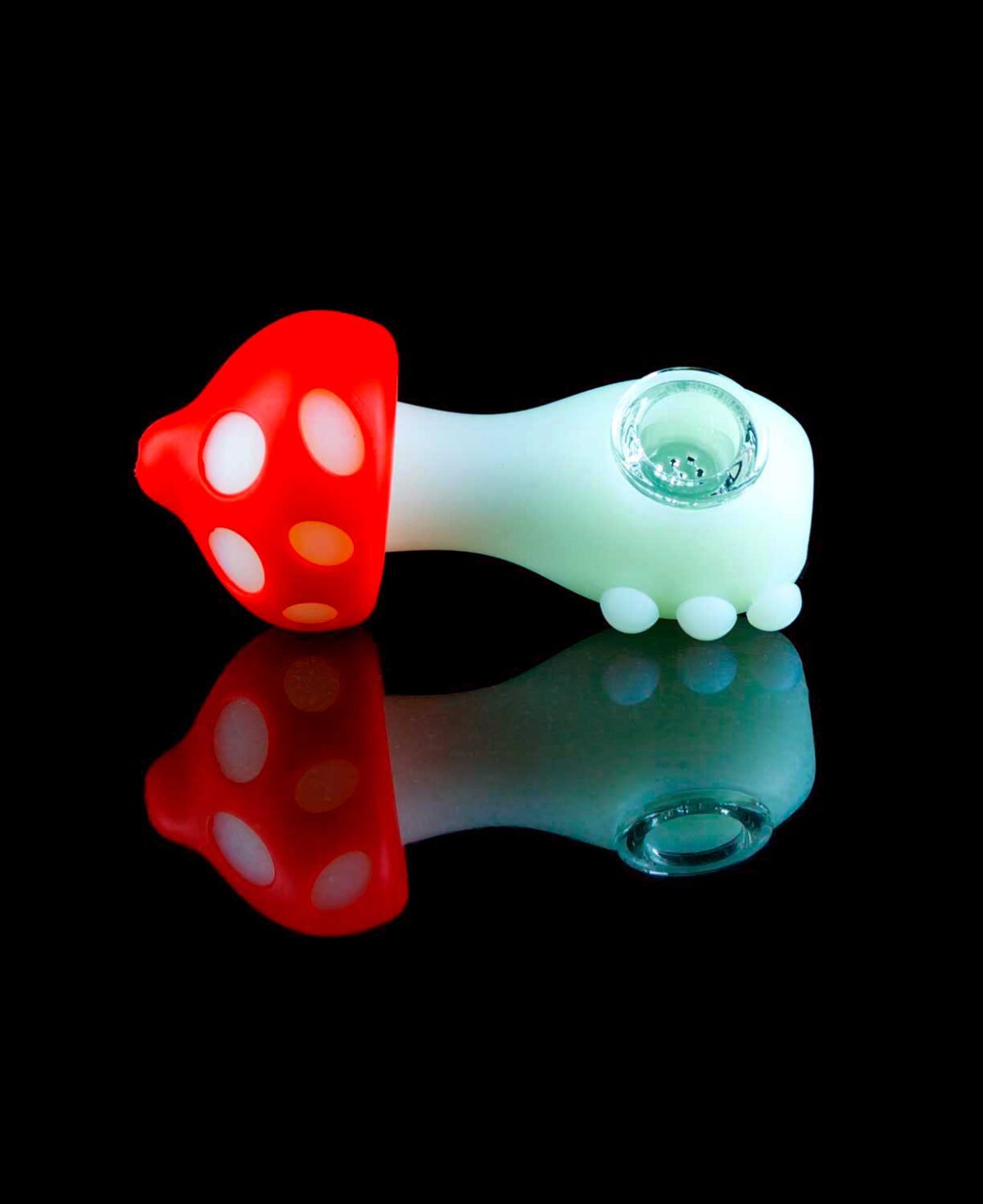 silicone mushroom pipe with glass bowl