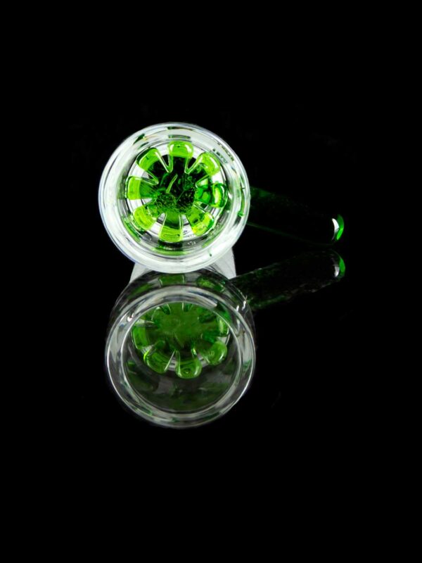 green bong bowl with snowflake design