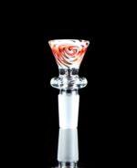 swirl glass bong bowl in peach with thick rim