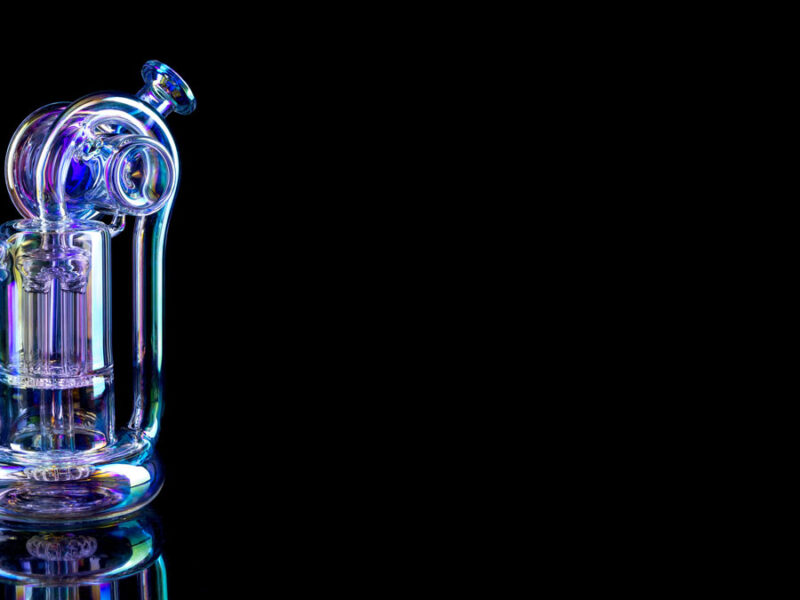 holographic dab rig on black background