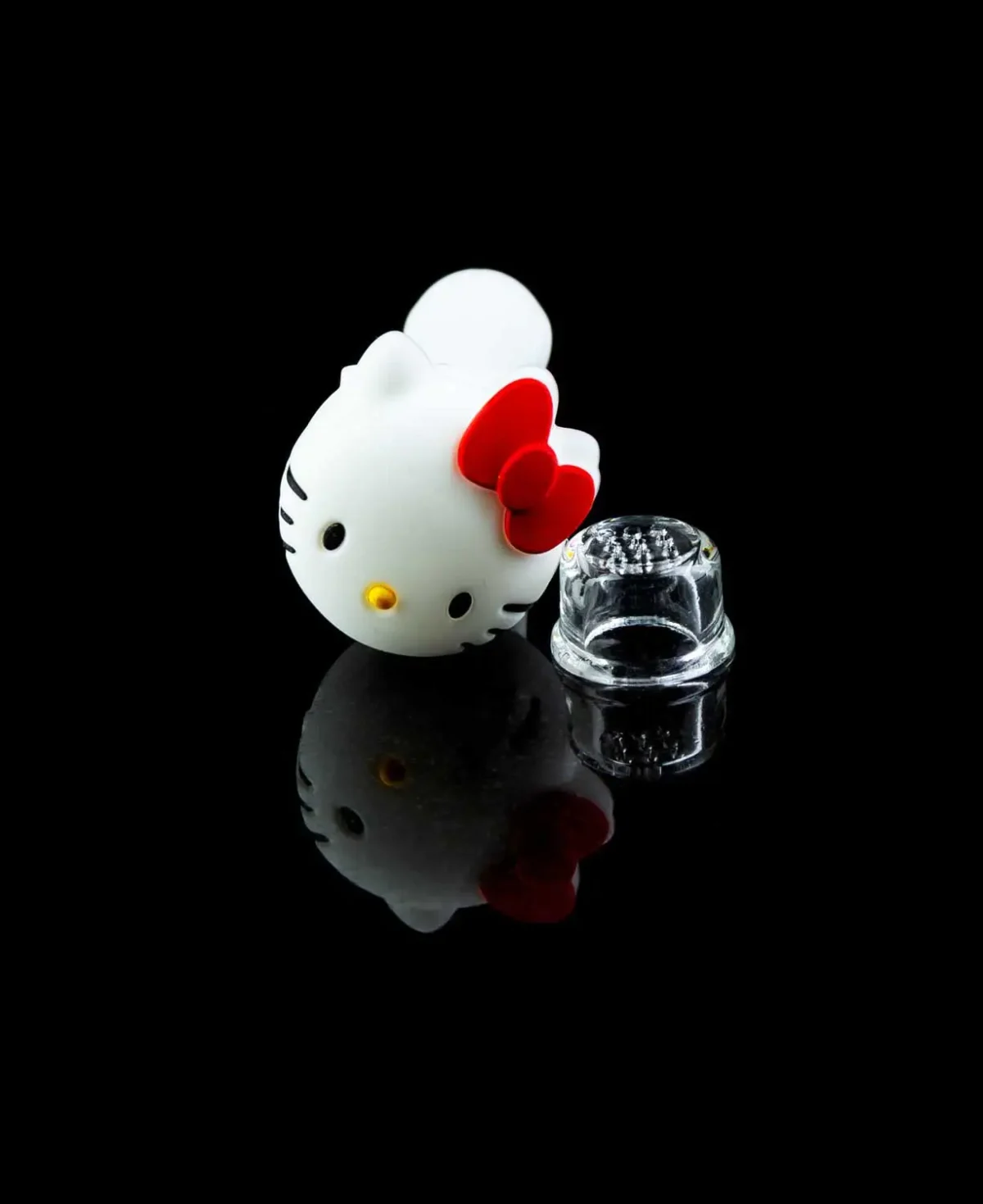 silicone pipe with glass bowl with hello kitty design