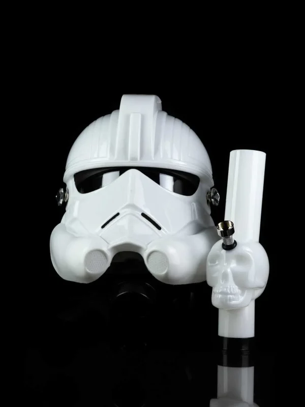 stormtrooper gas mask bong with metal bowl