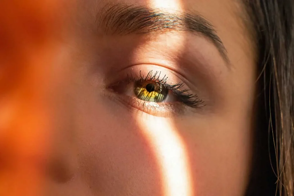 woman's eye and face closeup
