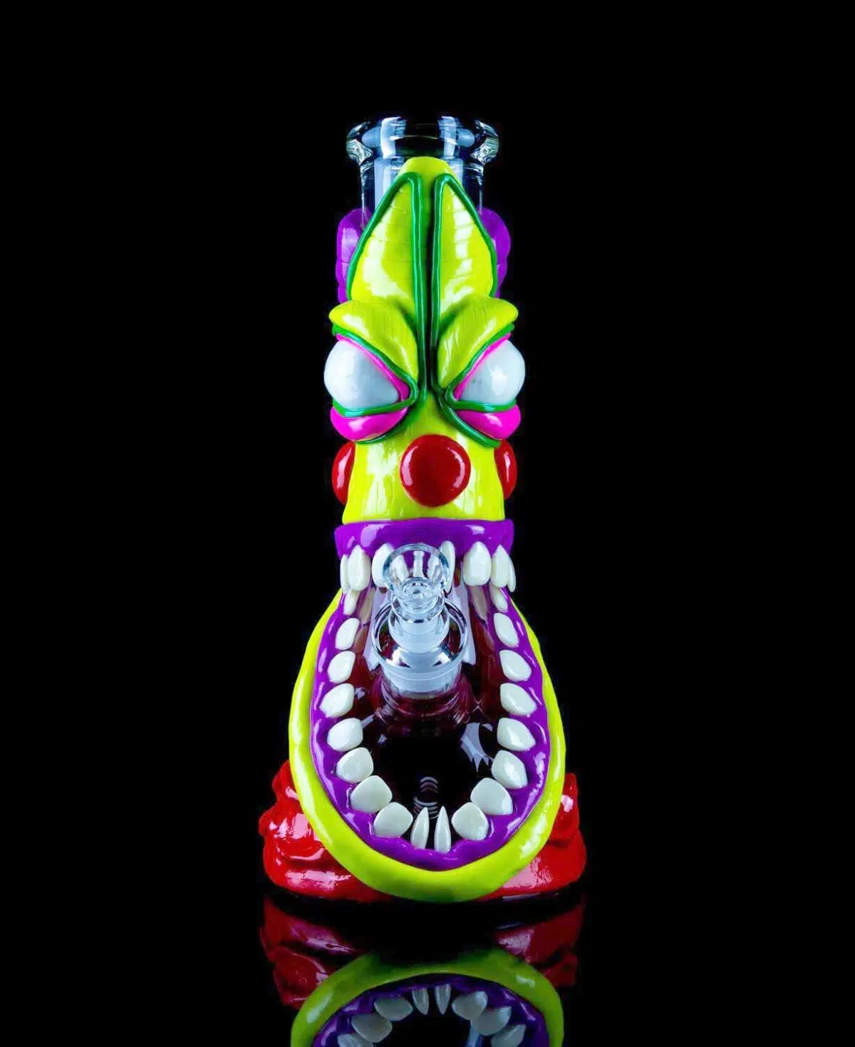 clown bong with hyperrealistic teeth