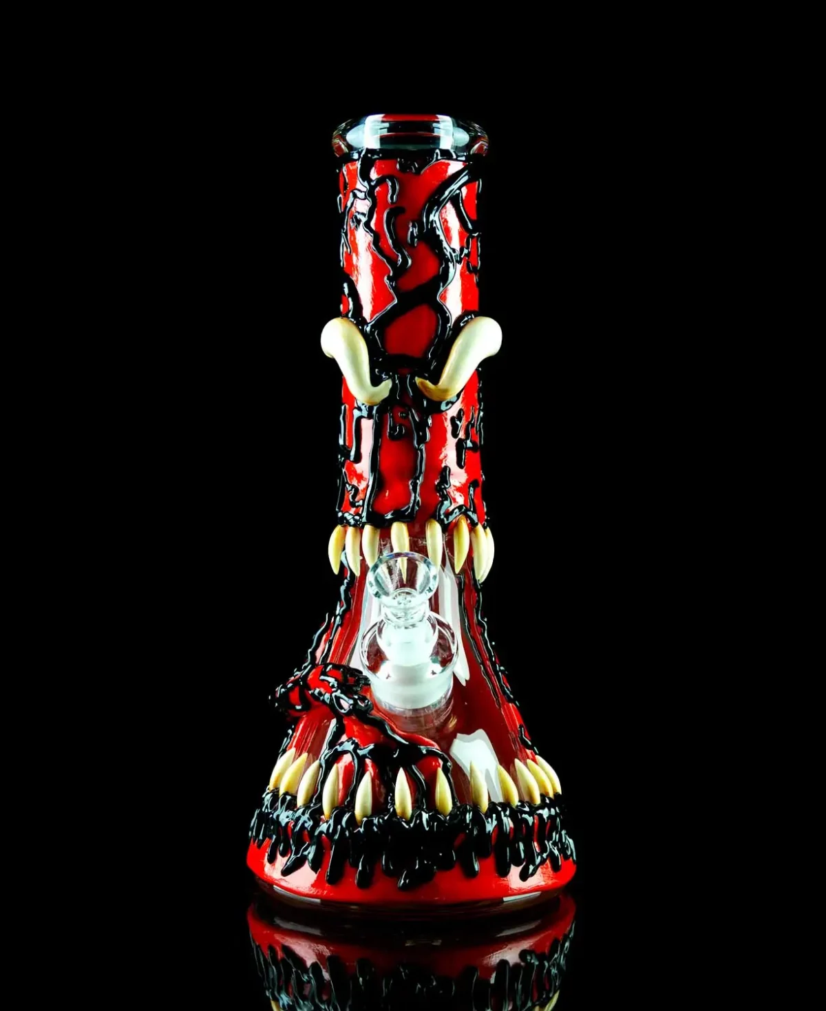 venom glass bong made from hand painted clay