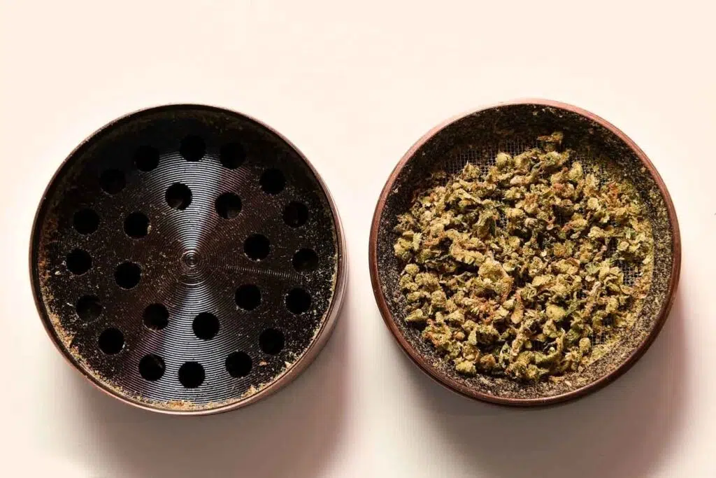 grinder with weed in it