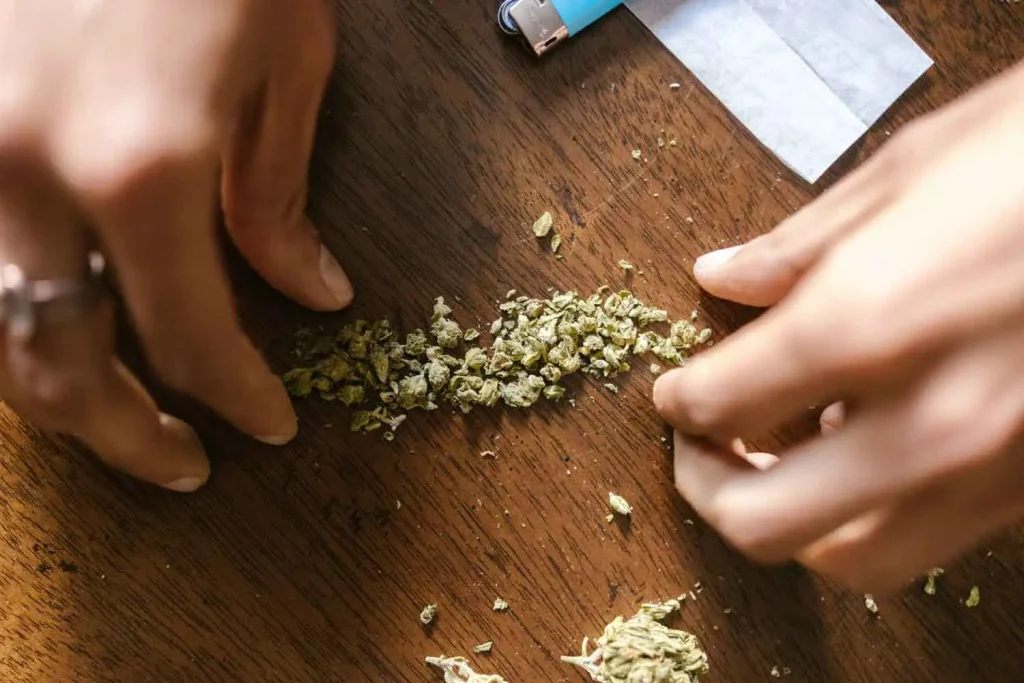 grinding weed by hand