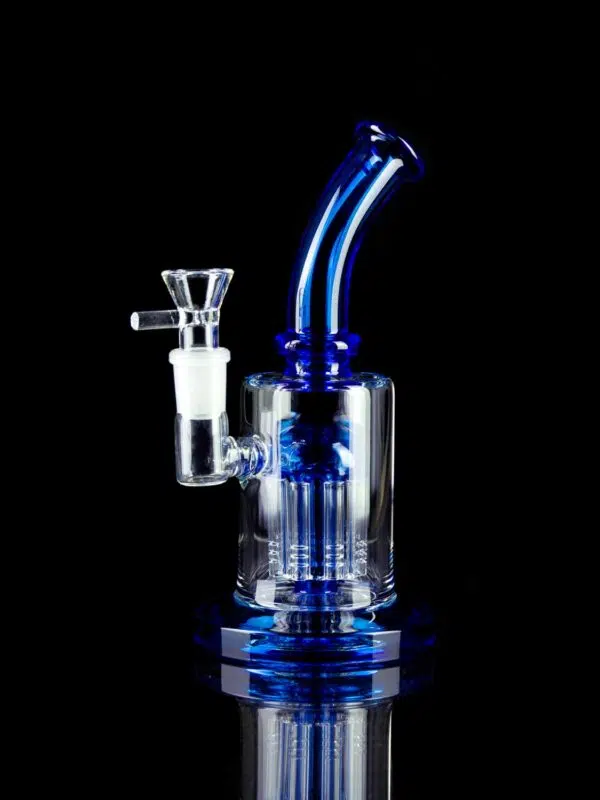 blue jellyfish bong with curved mouthpiece