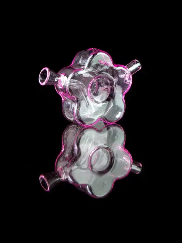 flower joint bubbler made from pink glass