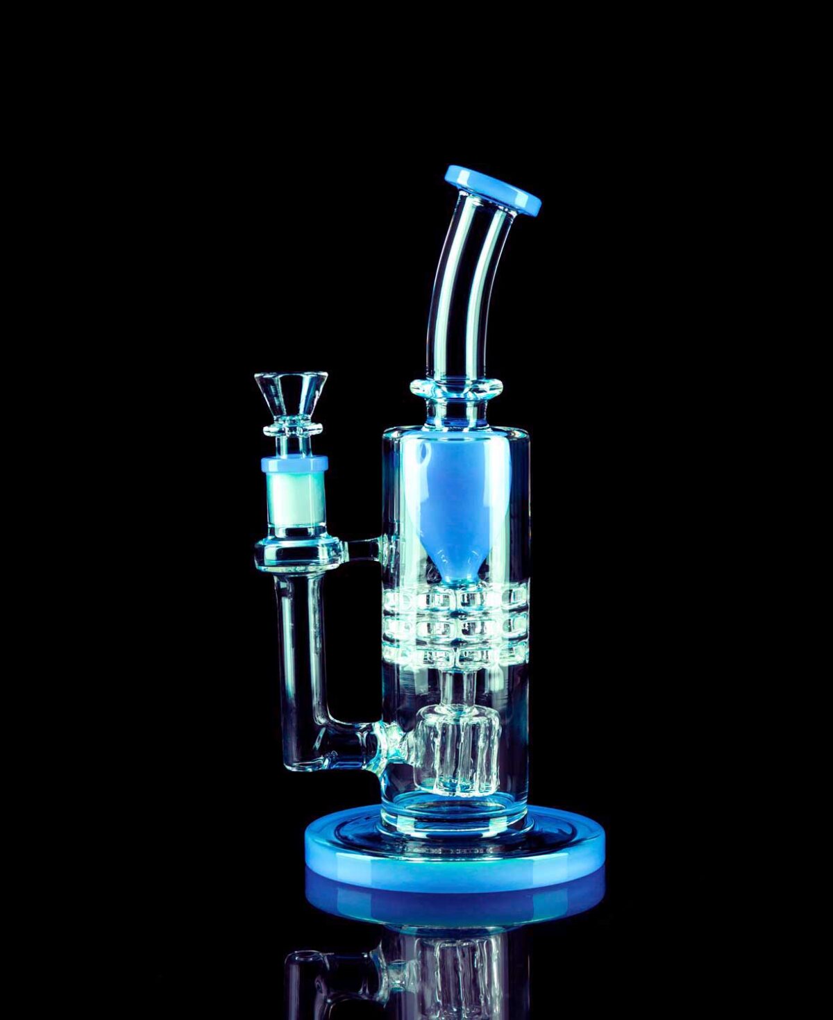 ice blue bong made from borosilicate glass