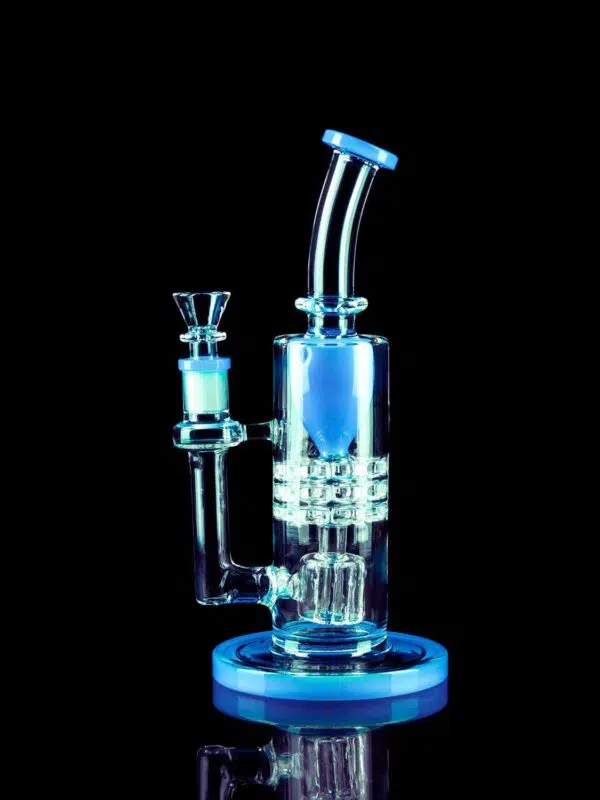ice blue bong made from borosilicate glass
