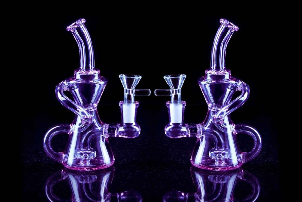 cfl glass bong purple recycler