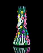 7mm bong with hand painted mushroom details